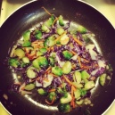 Brussels Sprouts with Red Cabbage and Carrots